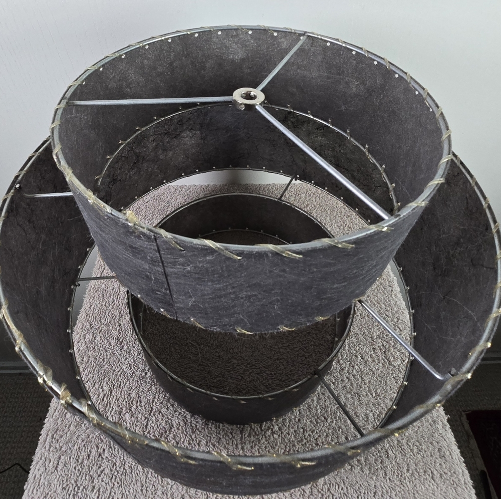 VINTAGE STYLE 3 TIERED DRUM LAMPSHADE - Picture 11 of 12